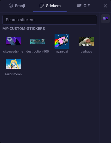 A custom sticker pack in WizardChat