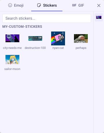 A custom sticker pack in WizardChat