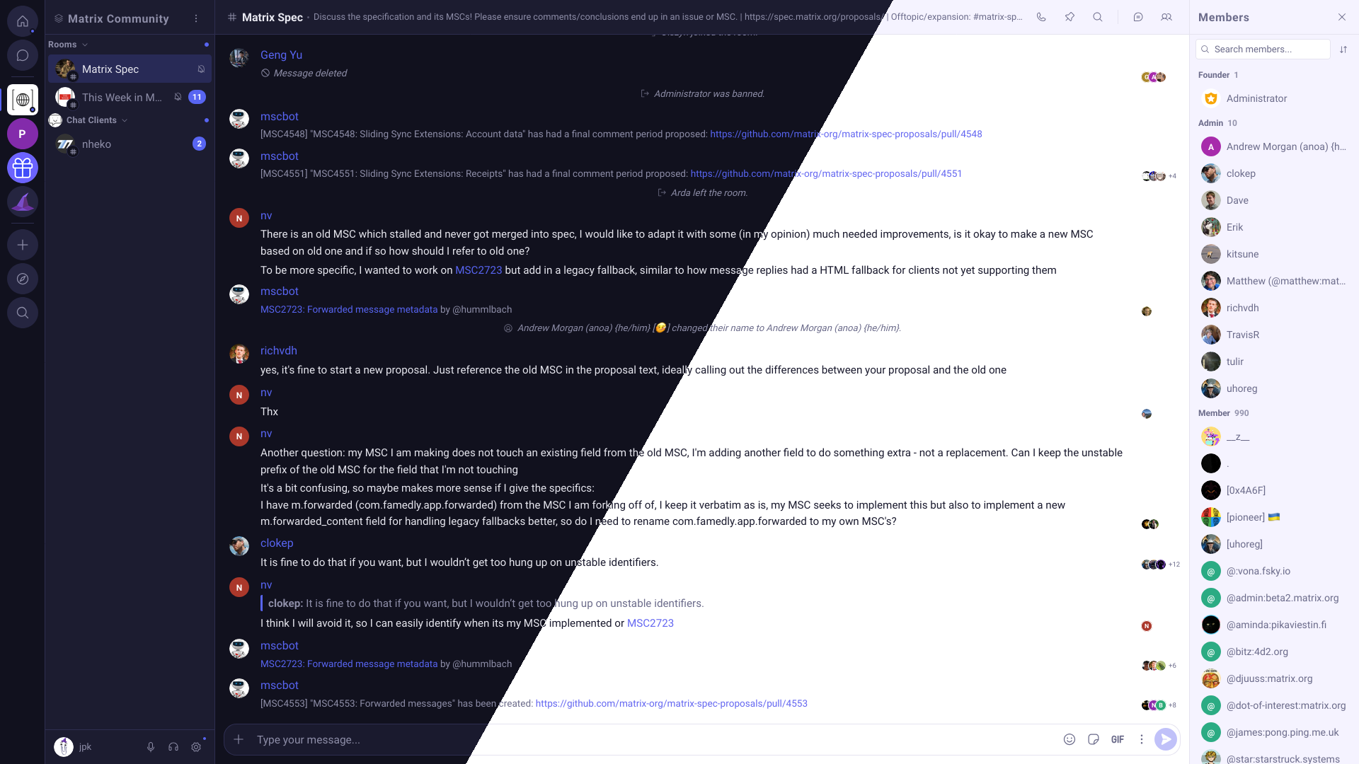 The WizardChat app with rooms, messages and calls